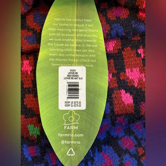 NWT Farm Rio Leopard Print  Long Sleeve Turtle Neck Sweater Midi Dress L - Picture 8 of 9